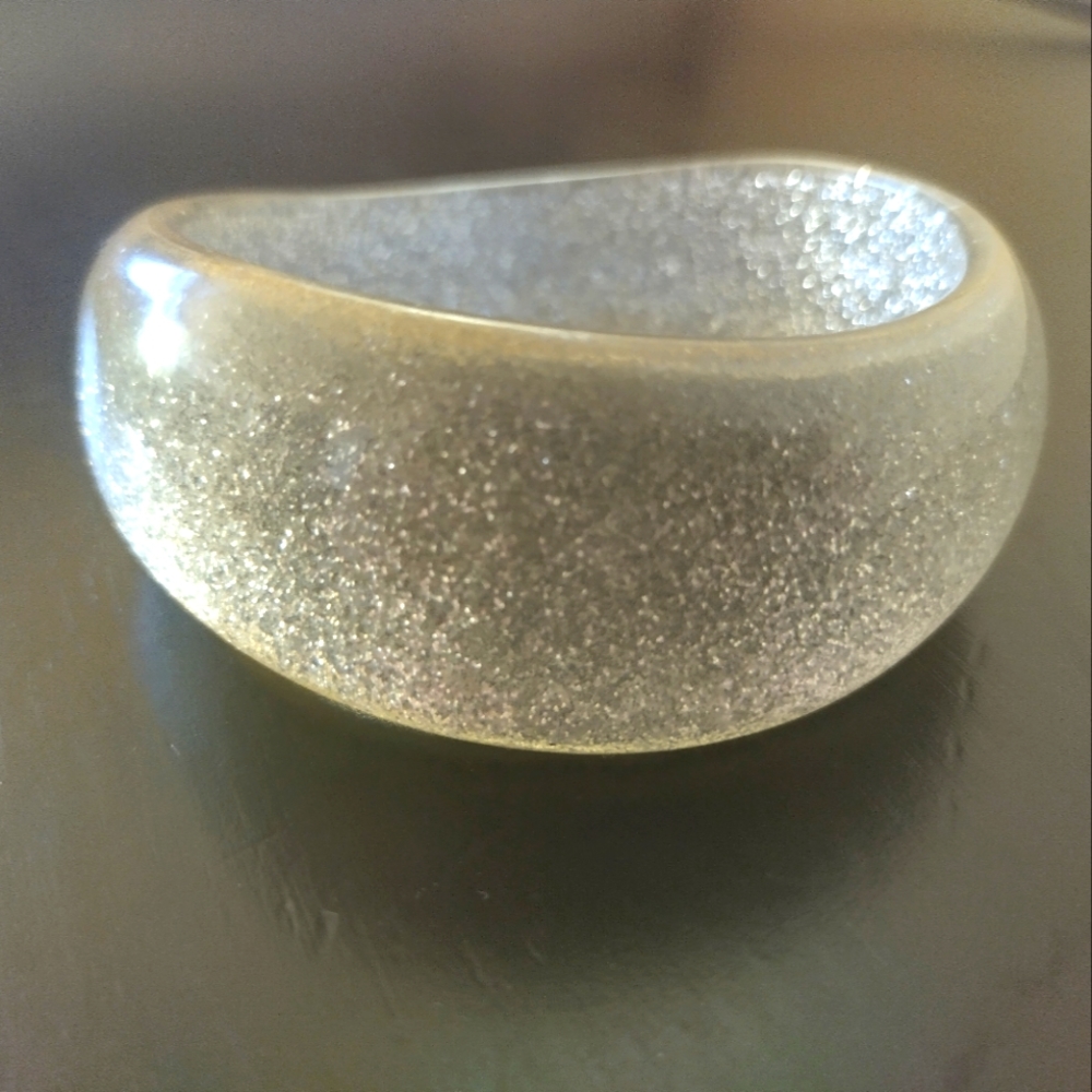 🌟RARE🌟 vintage silver glitter STARDUST bangle bracelet